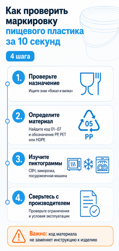 Как проверить маркировку пищевого пластика за 10 секунд